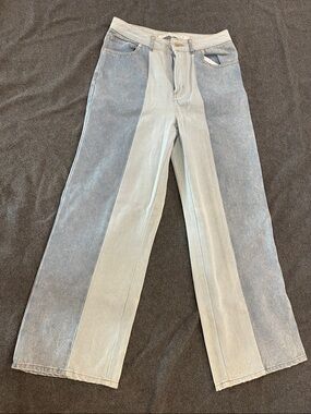 Tinseltown Two-Tone Light and Medium Blue Panel Jeans
